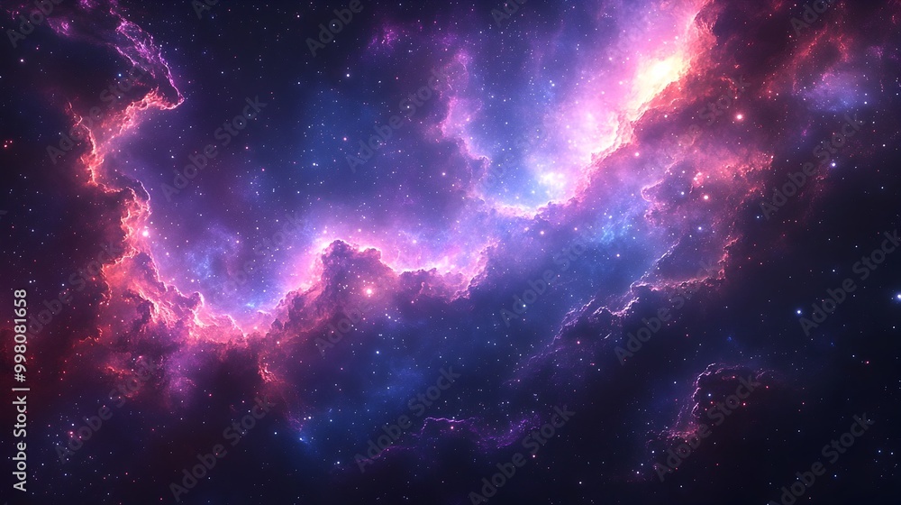 Poster cosmic splendor mesmerizing deep space backdrop with galaxies and nebulae