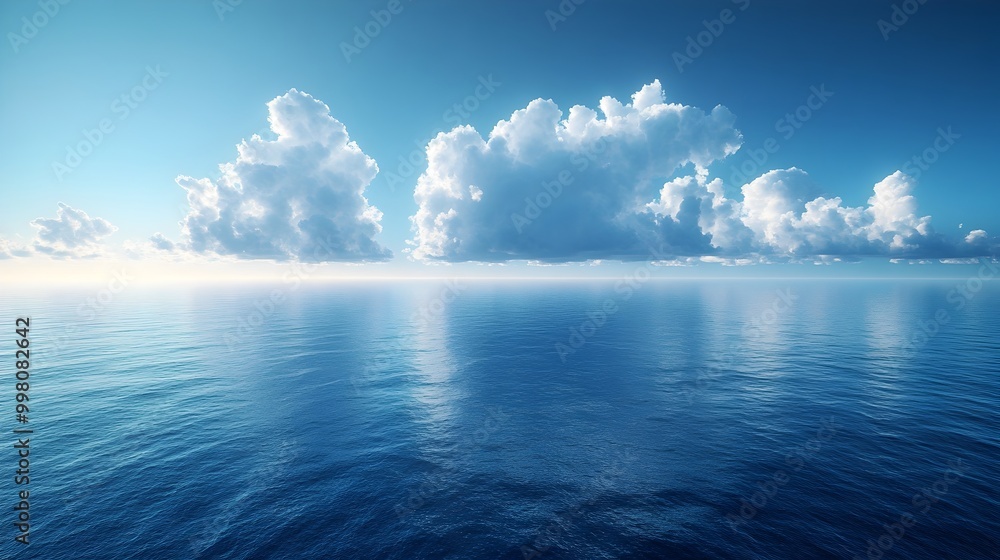 Poster smooth gradient background from deep ocean blue to light sky blue with seamless transition
