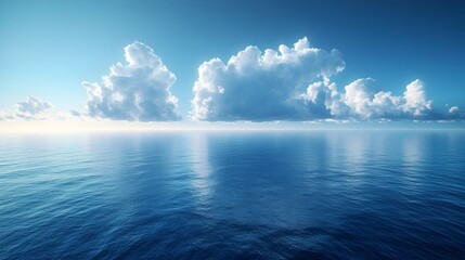 Fototapeta premium Smooth Gradient Background from Deep Ocean Blue to Light Sky Blue with Seamless Transition