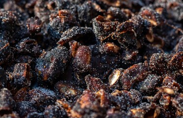 Closeup of Seedless Tamarind Coated in White Salt to Preserve