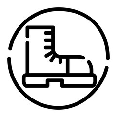 shoe wearing area cutline icon