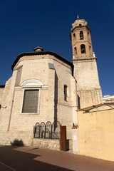 Fototapeta premium Salvador church in the old town of the city of Valladolid at sunset, Spain.