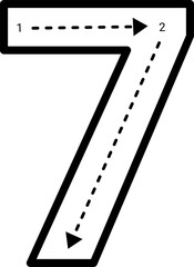 Tracing number. Back to school Clipart 