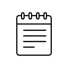 Spiral Notebook Icon with Text 