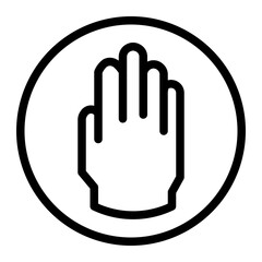 be careful with your hands line icon