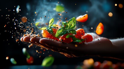 Retrofuture sonicenhanced food with accompanying soundscape