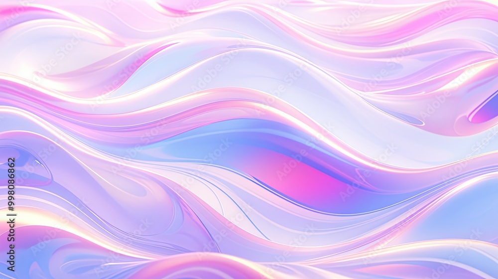 Wall mural fluid gradient design with soft pastel hues, featuring seamless color transitions and abstract shape