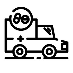 hospital car carrying medicine cutline icon