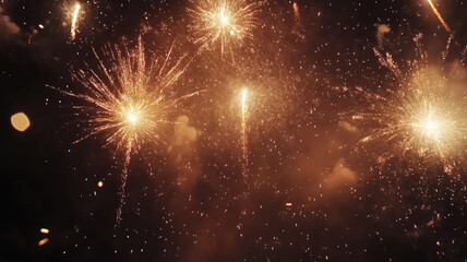 Fototapeta premium New Year or Christmas firework over a night sky 