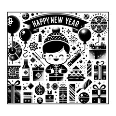 Obraz premium design template happy new year midnight party celebration