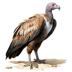 Beautiful Vulture Watercolor Clipart, Wild Bird Colored Design for Your Corporate and Business Graphic Resource or Creative Project, Ai Generative