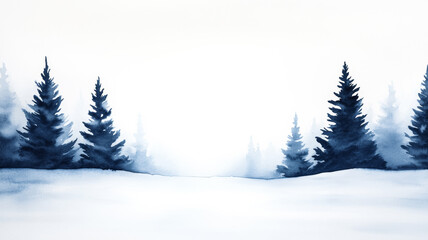 Fototapeta premium Soft watercolor blend of cool gray and white tones creating a dreamy snow covered landscape 