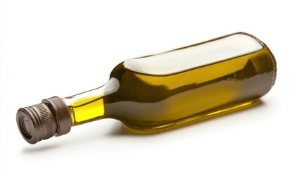 Fototapeta premium A bottle of olive oil with a pour spout, isolated on a white background