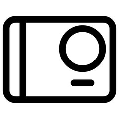 Camera pocket icon outline style. Simple photography symbol vector illustration.