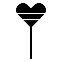 Candy love icon in solid-filled glyph style. Simple sweet dessert symbol vector illustration — pixel-perfect icon.