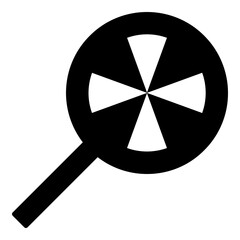 Lollipop candy icon in solid-filled glyph style. Simple sweet dessert symbol vector illustration — pixel-perfect icon.