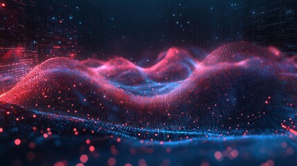 Abstract Sound waves. Frequency audio waveform, music wave HUD interface elements, voice graph signal cyberpunk, Generative ai