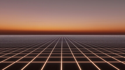 Retro 80s Cybertron Grid Background in Vaporwave Style