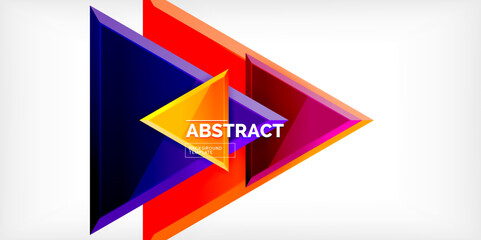 Abstract background - glossy triangles. Vector Illustration For Wallpaper, Banner, Background, Card, Book Illustration, landing page