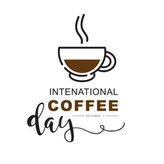 International Coffee Day, October 1, icon, vector.