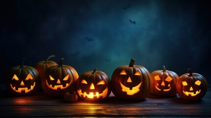 Jack-O'-Lanterns Glowing on a Spooky Night