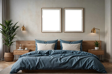 PNG, transparent background, two pictures with transparent white space for photography or painting, in a well decorated room.
