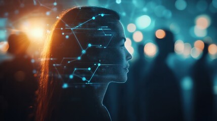 connected world human resources and recruitment in the digital age concept illustration