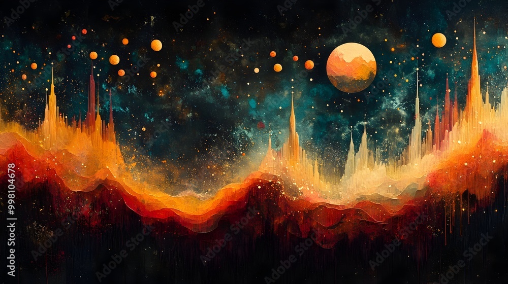 Poster resonating rhythms an abstract interpretation of sound waves