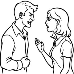arguing couple silhouette
