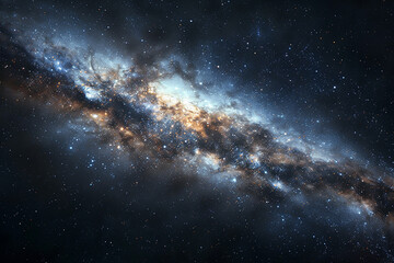 Fototapeta premium View of galaxy and stars from space. Universe filled with stars, nebulae and galaxies.