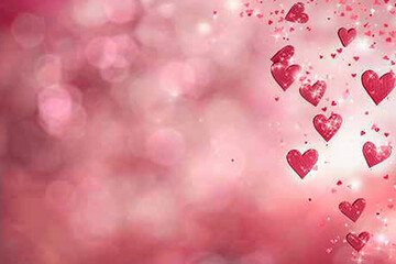 Obraz premium Beautiful greeting card with bright holiday composition for happy celebrate a valentines day