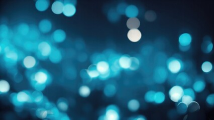 Bokeh Lights Over Dark Cyan Background