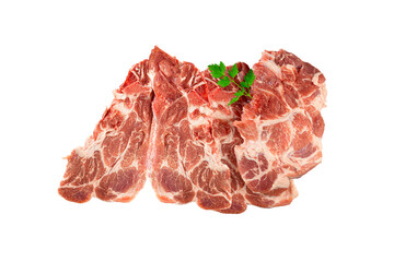 côtelettes de porc échine sur fond blanc