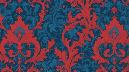 Obraz premium red and blue floral pattern