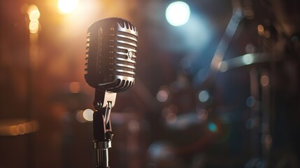 Vintage Microphone Used in Voice Over Recordings and Radio Broadcasts