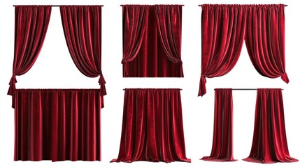 Red Velvet Curtains, various styles