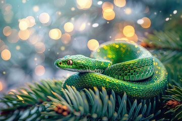 Fototapeta premium Beautiful greeting card with holiday composition for happy and joy celebrate New Year