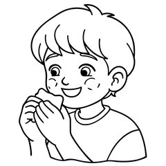 beauty skin care routine cute boy wipes his face-