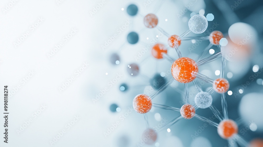 Poster advanced atomic manipulation precision nanotechnology in 3d render showcasing accurate molecular str