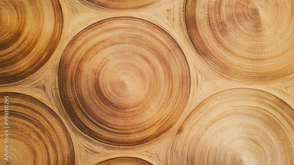 Poster perfectly round crop field, showing the precise irrigation circles created by a pivot system