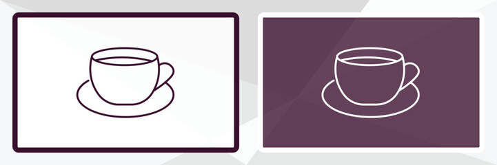 tea cup outline icon. Linear vector from kitchen concept. Thin line white and black tea cup icon isolated on white and dark background