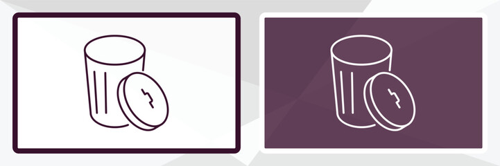 trash outline icon. Linear vector from kitchen concept. Thin line white and black trash icon isolated on white and dark background