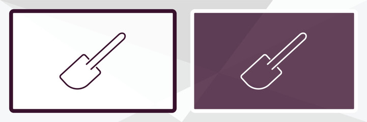 paddle outline icon. Linear vector from kitchen concept. Thin line white and black paddle icon isolated on white and dark background