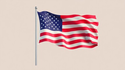 Obraz premium describe waving american flag on minimalist independence daydescribe waving american flag on minimalist independence day