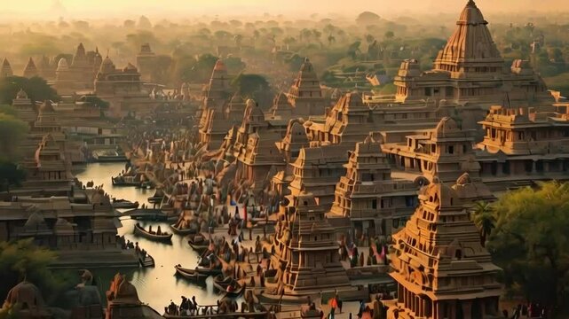 Ancient kingdom civilization empire city, Pataliputra, ganges river, india
