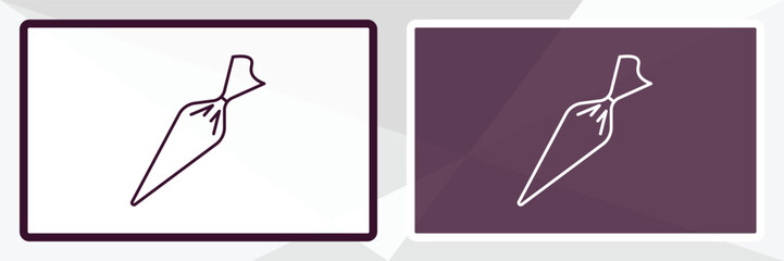 pastry bag outline icon. Linear vector from kitchen concept. Thin line white and black pastry bag icon isolated on white and dark background