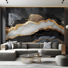 living room interior. Generative AI