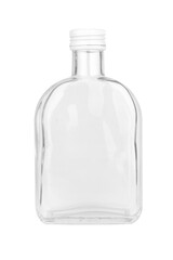 Empty glass bottle isolated on white background