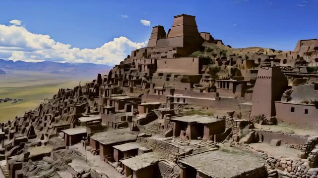 Ancient kingdom civilization empire city, Tiahuanaco, bolivia.