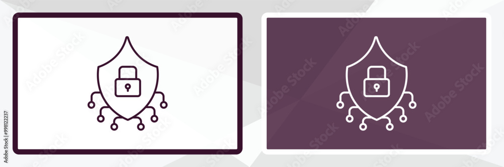 Poster cyber security outline icon. linear vector from internet security concept. thin line white and black
